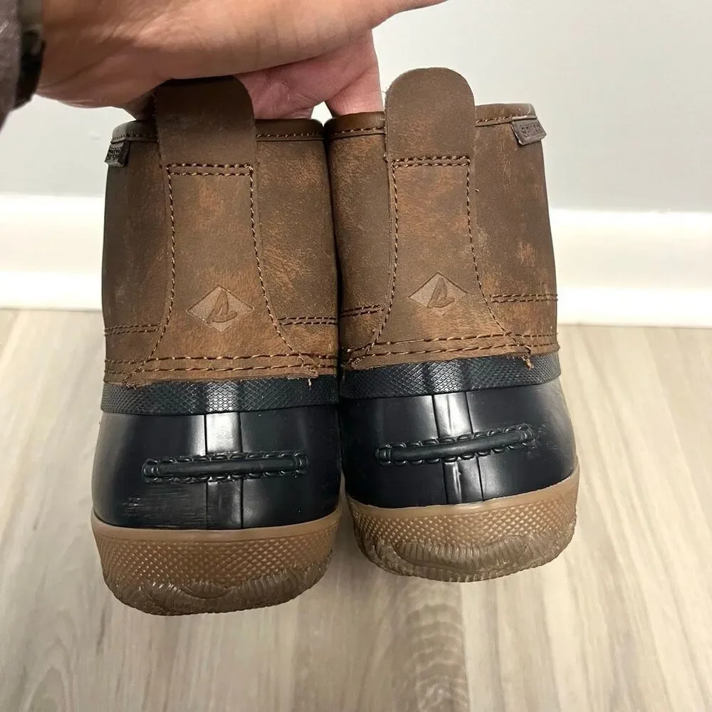 Sperry Duck Boots Men's‎ 9 Breakwater Brown and Black Leather and Rubber